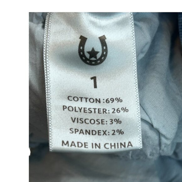 Austin Landing Women's Gothic Embroidered Crosses Flare Leg Blue Jeans Y2K Sz 1 - Picture 8 of 12